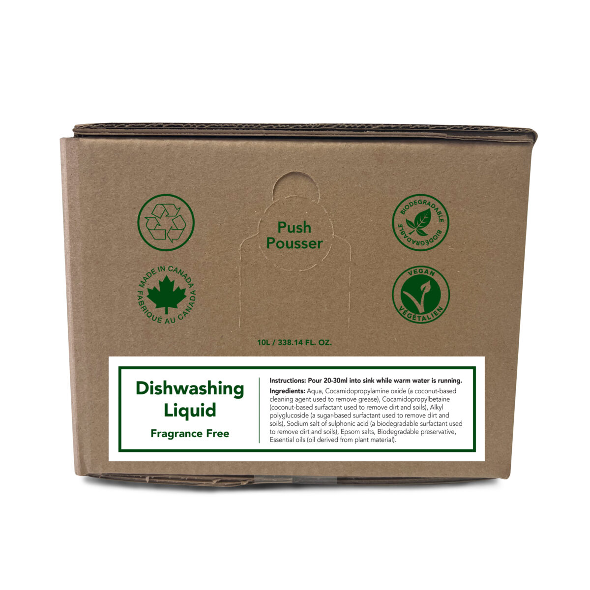 Fragrance Free Dishwashing Liquid (10L) - Bag in Box